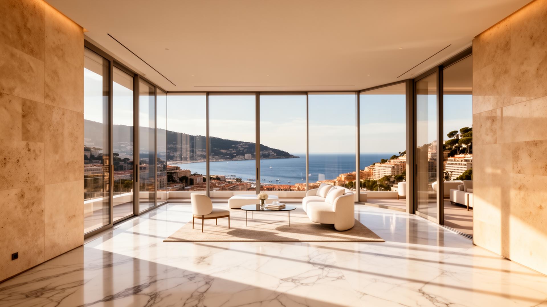 Penthouse de luxe à Monaco avec vue sur la Méditerranée — architecture haut de gamme