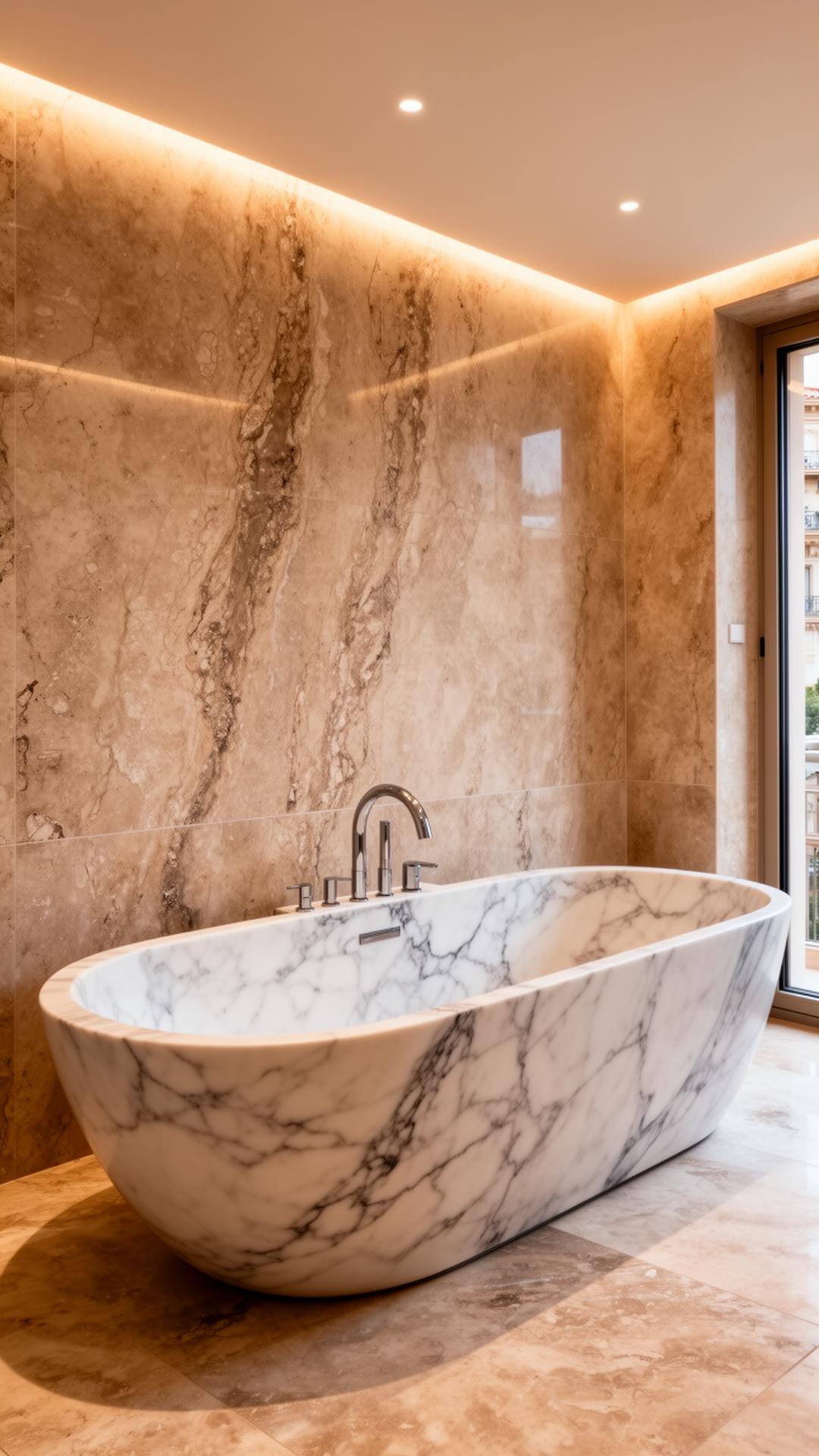 Suite parentale et salle d'eau marbre — Fontvieille, Monaco